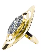 Ring Vintage craft Zircon 14K Yellow gold vrc189y